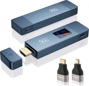 Wireless HDMI Transmitter and Receiver, Plug and Play Portable 2.4G/5G Wireless HDMI Extender Kit for Video and Audio Streaming to Monitor from Laptop/PC/TV Box/Projector
