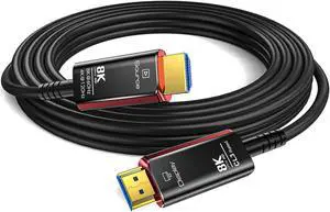 50Ft CL3 Rated HDMI Cables, 8K 48Gbps Fiber Optic Ultra High Speed Long HDMI 2.1 Cord, in-Wall CL3 Cable for Pipes, HDMI to HDMI, Male to Male - (50 Ft-CL3 Rated)