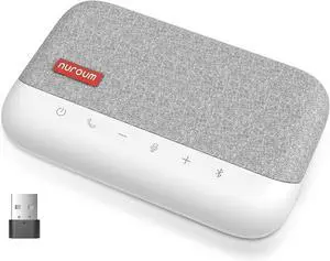 A15 Bluetooth Conference Speaker and Microphone, 360° Voice Pick up & Noise Canceling Computer Speakerphone with 4 MEMS Mics, Daisy Chain, w/Dongle, USB Plug Play by DT