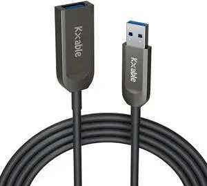 USB 3.0 Extension Cable 50 Feet, USB Active Fiber Optical Male to Female Extender Cord, High Speed 5Gbps Data Transfer, Support USB 3.0 & USB 2.0, for Webcam, USB Hub, VR, Hard Drive, Printer