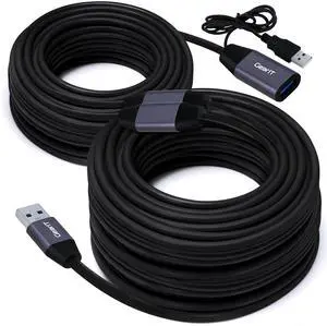 USB 3.0 Active Extension Cable (50 Feet) A-Male to A-Female USB Repeater with Signal Booster for Oculus Rift, Quest Link, Xbox 360 Kinect, PlayStation, Printer, Webcam - 50ft