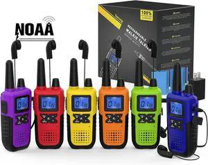 Walkie Talkies for Adults Long Range Rechargeable with Earpiece NOAA Weather Alert, Multi-purpose 2 Way Radio 6 Pack for Team Work Senior Care Kid Adventure Family Camping Hiking Skiing Cruise Walkie Talkies for Adults Long Range Rechargeable with Earpiece NOAA Weather Alert, Multi-purpose 2 Way Radio 6 Pack for Team Work Senior Care Kid Adventure Family Camping Hiking Skiing Cruise