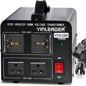 1000W Voltage Converter Transformer(110V to 220V OR 220V to 110V) 1000 Watt Step Up/Down Converter 110/120 Volt - 220/240 Volt w/US Power Cord,Circuit Breaker Protection (VTUS-1000)