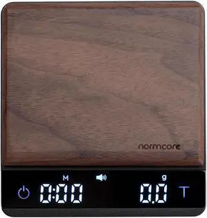 Pocket Coffee Scale, Espresso Scale with Timer, Pour Over Drip Coffee Scale, 2000g/0.1g Barista Scale, Anodized Aluminum Body with Back-Lit LCD Display, American Walnut Wood Cover