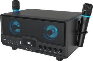 L268 Karaoke Machine, Support 4 Mics, with Powerful Sound, RGB Lights, 2 Rechargeable Wireless Mics, Built-in 2 Wired Mics Ports, Support Treble & Bass Adjustment/Bluetooth/AUX/USB for Home Party