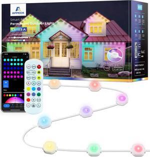 Permanent Outdoor Lights 100ft, Smart RGB Outdoor Lights with 72 LEDs, IP65 Waterproof LED Eaves Lights, 54 Scene Modes Lighting for Party, Daily, Halloween, Christmas, Roof, Garden, Patios