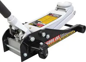 T83505W BlackJack Hydraulic Low Profile Steel Racing Floor Jack with Single Piston Quick Lift Pump, 3 Ton (6,000 lb) Capacity, Black