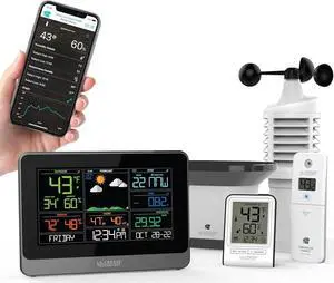 Technology 328-10618-INT Wireless WiFi Professional Weather Center, Black