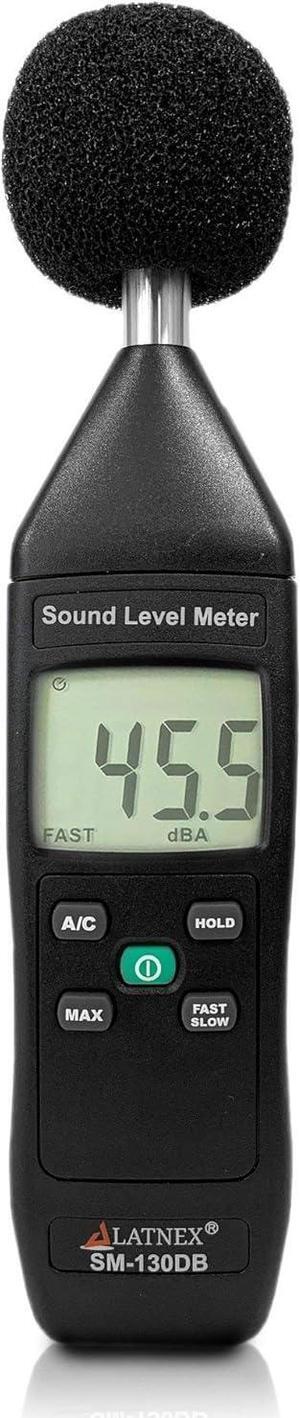 SM-130DB Digital Decibel Meter Reader and Sound Level Meter Type 2 with Calibration Certificate. Measurement Device for Environmental and Mechanical Noise Monitor - Manufacturing, Office, Classroom