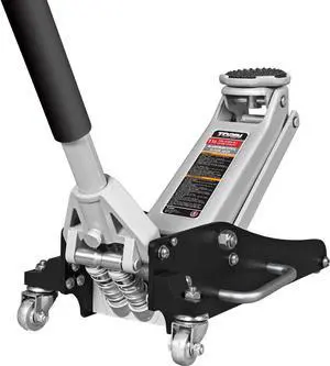 TAM815016L Hydraulic Low Profile Aluminum and Steel Racing Floor Jack with Dual Piston Quick Lift Pump, 1.5 Ton (3,000 lb) Capacity, Black