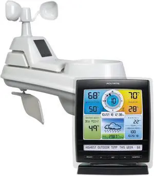 Iris (5-in-1) Indoor/Outdoor Wireless Weather Station for Indoor and Outdoor Temperature and Humidity, Wind Speed and Direction, and Rainfall with Digital Display (01512M)