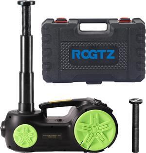 Upgraded Electric Car Jack Kit 5 Ton Floor Jack Hydraulic with Tire Inflator Lifting Range: 5.9-20.90 inch,Car Lift for Vehicle Roadside Emergency Tire Repair Kit (Jack Only, Green)
