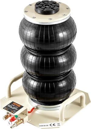 Air Jack, 3 Ton/6600 lbs Triple Bag Air Jack, Airbag Jack with Six Steel Pipes, Lift up to 17.7 inch/450 mm, 3-5 s Fast Lifting Pneumatic Jack, with Side Handles for Car, Garage, Repair (Beige)