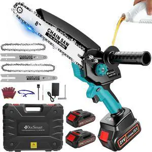 Mini Chainsaw Cordless, 8 inch & 6 inch Electric Chain Saw with 2 Pack Rechargeable Batteries, Battery Powered Handheld Saw for Trees Trimming Wood Cutting, Perfect Christmas Gifts for Men Dad