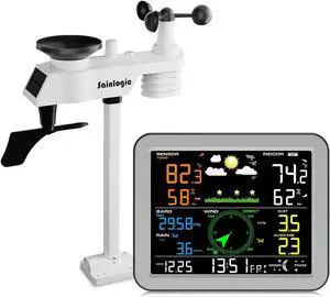 Wireless Weather Station with Outdoor Sensor,Weather Forecast, Temperature,Air Pressure,Humidity,Wind Gauge,Rain Gauge,PC Export Data SoftwareWindows OS