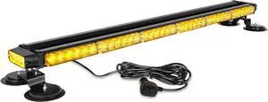 78 LED Strobe Light Bar Double Side Flashing High Intensity Emergency Warning Flash Strobe Light with Magnetic Base for Safety Construction Vehicles Tow Trucks Pickup (Amber)