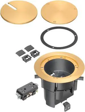 FLBR5420MB Recessed Power and Data Round Floor Box (Brass)