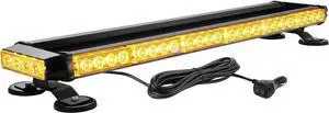 Rooftop Safety Flashing 56 LED Amber Strobe Light Bar for Tow Trucks Construction Vehicles Snow Plows, Strong Magnetic Emergency Warning Beacon Lights