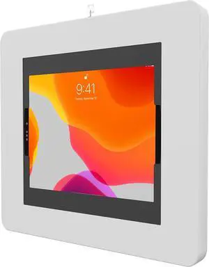 Locking iPad Wall Mount  CTA Anti-Theft Large Locking Tablet Enclosure w/ Key Lock & Interior Cable Routing for iPad Air 13" M2 (2024) - iPad Air 13" M4 (2024) Surface Pro 3 to X - White (PAD-PLWW)