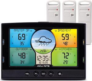 Multi-Room Weather Station with Wireless Indoor/Outdoor Thermometer and Digital Color Display with Weather Forecaster (02082M), Full Color