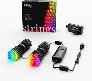 Strings 250 LED RGB, Including White, LED Light String for in-and Outdoor, Christmas Lights, Smart LED Lights, Mappable LEDs, Compatible with Alexa, Google Home, IP44, Green Wire, 65ft