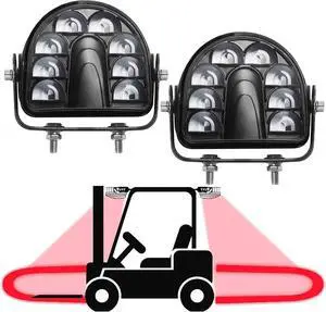 [2 Pack Forklift Safety Light Red Arc LED Warning Light Warehouse Pedestrian Warning Arch Zone Spotlight 20W DC10-80V for Truck Security Indicator Spotlight Brightness (New)