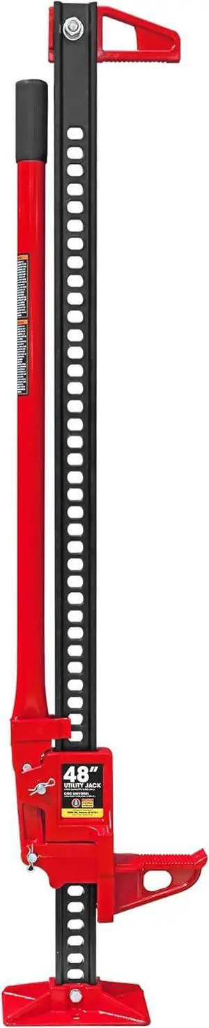 TR6501B Torin 48" Ratcheting Off Road Utility Farm Jack, 3 Ton (6,000 lb) Capacity, Red