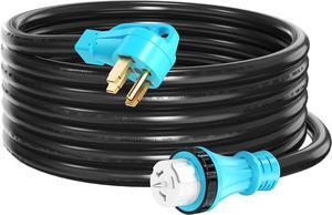 50 Amp 6.6 Feet Generator Extension Cord NEMA 14-50P Male to SS2-50R & CS6364 STW 6/3+8/1 AWG 125/250V Generator Power Cord Twist Lock Connectors for Generator to House UL Listed