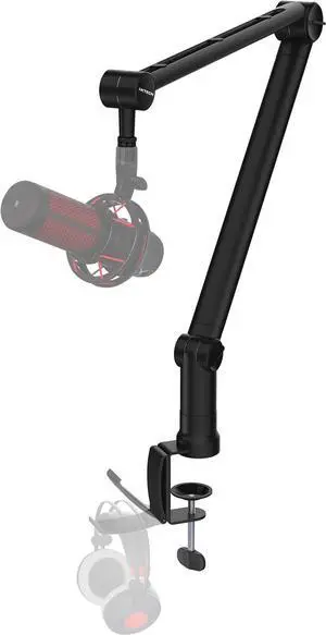 Microphone Boom Arm with Desk Mount, 360° Rotatable, Adjustable and Foldable Scissor Mounting for Podcast, Video Gaming, Radio and Studio Audio, Sturdy and Universal - Elegance Model