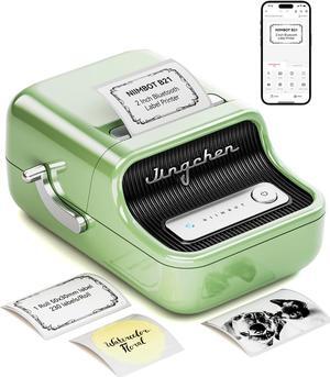B21 Label Maker Inkless Bluetooth Label Printer, 2 Inch Portable Thermal Printer for Small Business, Address, Logo, Clothing, Mailing, Candles, Jewelry, Sticker Printer for Gift, Green