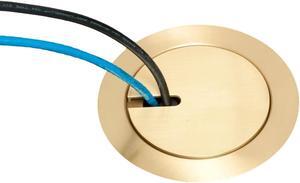 FLBC4580 Recessed Power and Data Round Floor Box for Existing or New Concrete Floor Boxes (Fits in Most 4.5" Inside Diameter Round PVC Concrete Floor Boxes) (Brass)