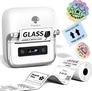 M250 Label Maker Machine with Tape, 3 Inch Thermal Label Maker, 2024 Upgrade Portable Barcode Label Printer for Business, Home, Logo Label, Sticker Printer for Phones & PC, with 1 Roll Label