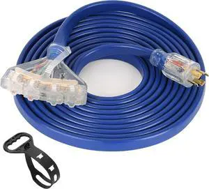 S7 25 Feet Heavy Duty Generator Adaptor Extension Cord,Locking Cord,NEMA L14-30P/Four 5-20R, 4 Prong 10 Gauge Flexible Generator Cable