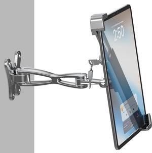 Anti-Theft Tablet Wall Mount for 7"-11" iPad - Aluminum Security Lock and Key, Articulating Swivel Holder for Portrait and Landscape Compatible with iPad Pro/Air/Mini, Galaxy Tab | Retail Kiosk