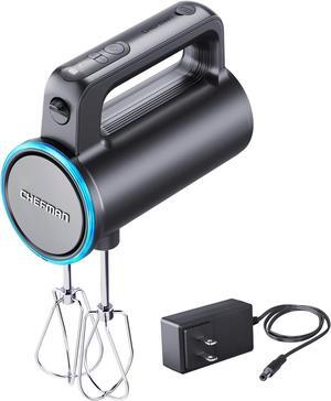 Cordless Hand Mixer, 7 Speed Electric Handheld Kitchen Food Mixer, Easily Whisk Eggs, Whip Cream, or Mix Cookie Dough, Digital Display, Dishwasher Safe Parts, and LED Charge Indicator Light