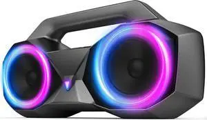 Portable Bluetooth Speaker - IPX7 Waterproof Wireless Speakers with 80W Loud HiFi Stereo Sound, 20H Playtime, Dynamic Light, Deep Bass, Dual Pairing, 5.3 BT for Outdoor, Gifts
