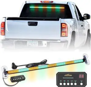 35 inch Traffic Advisor Light Bar 144 LED Green Amber strobe lights Emergency Warning Flashing Safety Interior Windshield w/Directional Arrow for Construction Vehicles plow Trucks