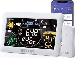WiFi Weather Station, Smart Wireless Indoor Outdoor Thermometer with App and Accurate Real-time Forecast, One Remotely Monitor Temperature Sensor Include