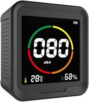 Upgraded 3-in-1 Decibel Meter(Temp, Humidity and Sound Level), Sound Level Meter with High Clear Backlit LCD Screen, Portable SPL Meter Range 30dBA-110dBA, Use for Home, Noisy Neighbor