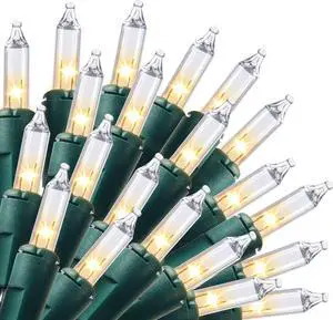 Clear Christmas Lights Outdoor,450(3x150) Count Christmas Tree Lights,93.6FT Warm White String Lights with Green Wire,Xmas Decorations for Indoor Party House Garden Yard Home