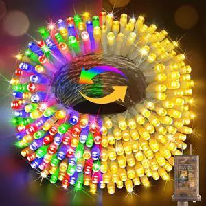 337FT 720LED Color Changing Christmas Lights Outdoor, 11 Modes String Lights IP44 Waterproof Fairy Light for Party Tree Garden Wedding Decorations (Multicolor to Warm White, Clear Wire)