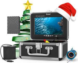 Underwater Fishing Camera 7 inch LCD Monitor Fish Finder Waterproof 1000TVL Fishing Camera 12pcs Infrared Lights for Lake, Boat, Ice Fishing