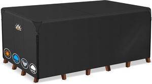 Furniture Cover Rectangle - 600D Outdoor Table Cover Waterproof & Heavy Duty, Large Lawn Furniture Sofa Set Covers for Outside Dining Table and Chairs Seating Combo - 111 x 74 x 28 Inch
