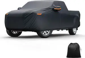 Car Cover for Toyota Tundra 210D-PU Outdoor Full Car Cover All Weather with Door Zipper for Waterproof Windproof Sun Rain Snow Protection
