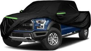 Waterproof Truck Cover Replace for Ford F-Series,Chevy Silverado, Dodge Ram,GMC Sierra CrewCab 5.5 ft, 6 Layers Heavy Duty All Weather Truck Cover with Door Zipper for Snow Rain Dust Protection