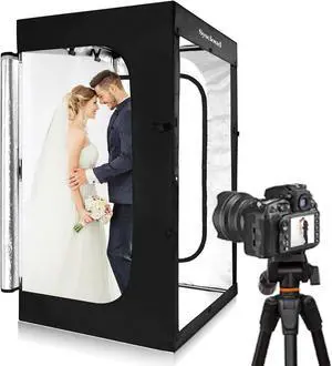 Photo Studio Light Box, 47"x39"x78" Professional Dimmable Shooting Tent Kit with 640 LEDs Lights & 3 Kinds Double-Sided Color Backgrounds for Large Product Photography