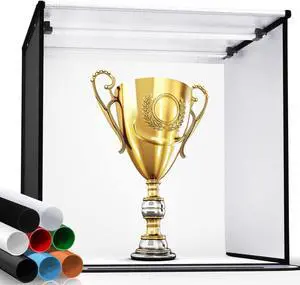 Photo Light Box 8 PCS Backdrops, SAMTIAN 24"/60cm Professional Studio Box Folded Shooting Tent 126 LED Lights with Continuous Lighting Portable Booth Table Top Photography Lighting Kit