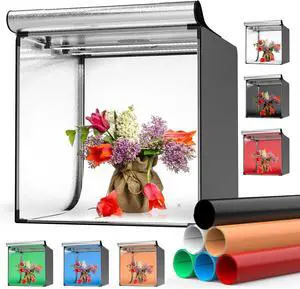 Photo Light Box Photography, 24"×24" Professional Shooting Tent Kits with 240 LED Beads, Folding Photo Studio Light Box for Product - 3000-5500K CRI 95+ 6 Colored Backdrops