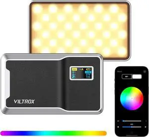 6000mAh RGB Video Light, Bluetooth Control On Camera Video Light, All Metal RGB Portable LED Photography Lighting, Led Camera Light Panel for Video Recording (Retro 08X)