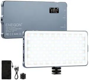 4000mAh Rechargeable Mountable Bicolor LED Video Light with Mini Panel for Professional DSLR Cameras | Photo Video Lighting Long Battery Life | Fits for iPhone Sony Canon Nikon Fuji Panasonic